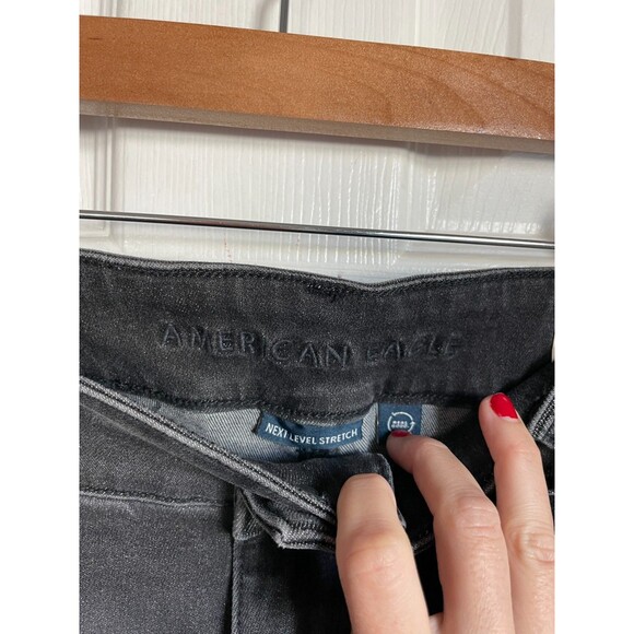 American Eagle Jeans 16 Gray Super High Rise Jegging Next Level Stretch NEW Gray - Picture 7 of 8